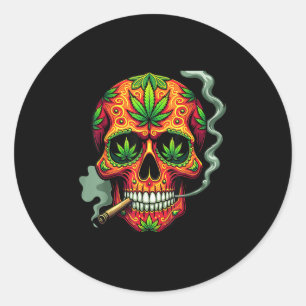Sticker Rond Mauvais Crâne à sucre Mexique Cinco De Mayo