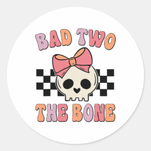 Sticker Rond Mauvais Deux Anniversaire Os 2 Anniversaire Enfant