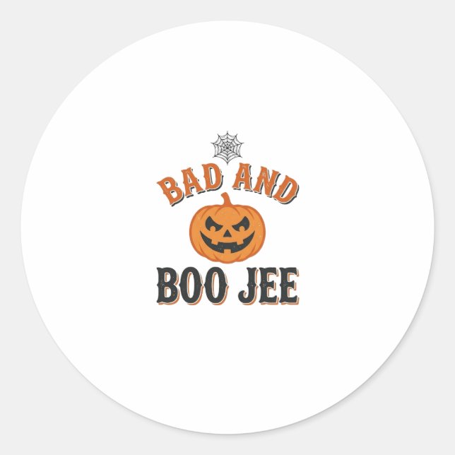 Sticker Rond Mauvais et Boo Jee Halloween Citrouille Graphique_ (Devant)