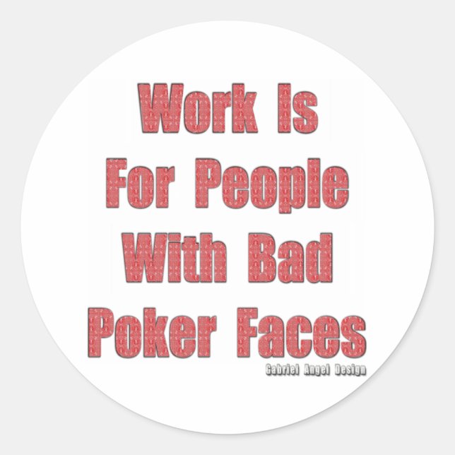 Sticker Rond Mauvais visages de poker (Devant)