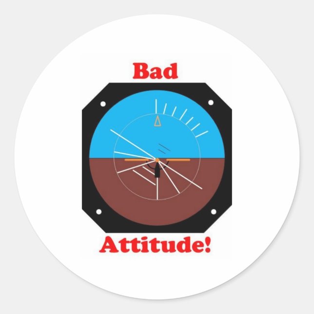 Sticker Rond Mauvaise attitude (Devant)