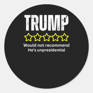 Sticker Rond Mauvaise critique du président Trump Pas recommand