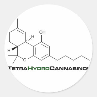 Sticker Rond Mauvaise herbe THC
