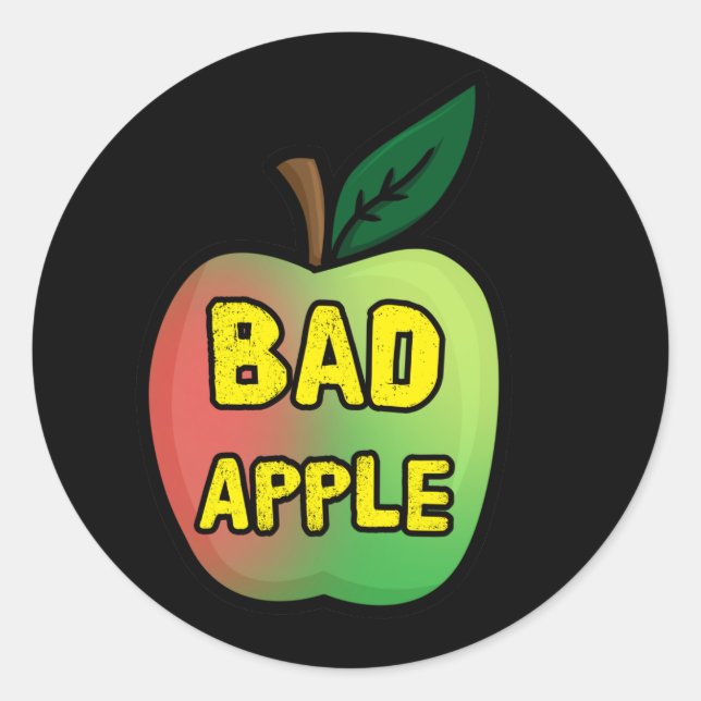 Sticker Rond Mauvaise pomme (Devant)