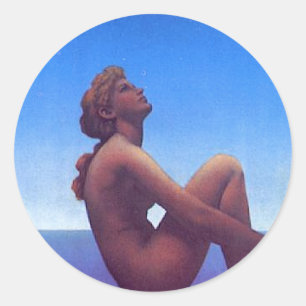 Sticker Rond "Maxfield Parrish Stars"