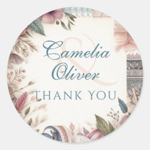 Sticker Rond Maximaliste mariage Faveur cadeau cadeau Vintage f