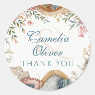 Sticker Rond Maximaliste mariage Faveur cadeau cadeau Vintage f