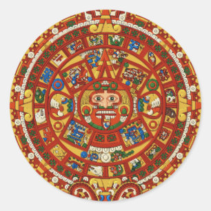 Sticker Rond Maya Maya Aztec Calendrier antique (détails)