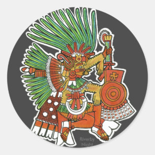 Sticker Rond Maya Tezcalipoca Dieu