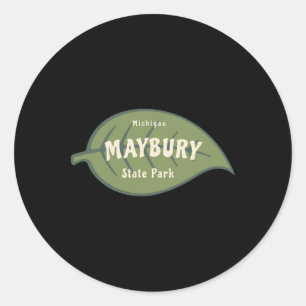 Sticker Rond Maybury State Park Michigan Fall Leaves Vacances