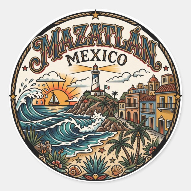 Sticker Rond Mazatlán Mexique (Devant)