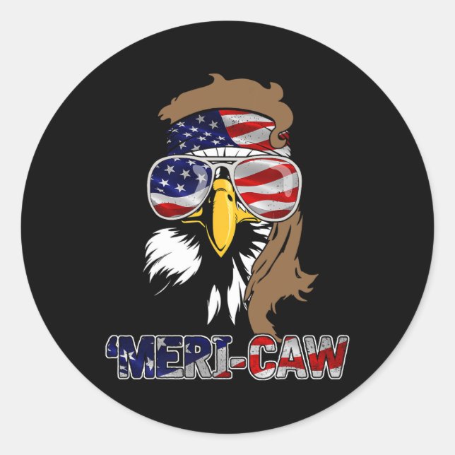 Sticker Rond Mb35 Mullet Eagle 4 juillet (Devant)