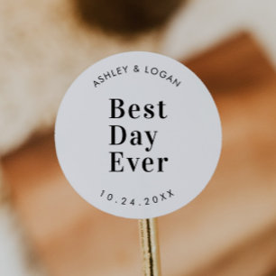 Sticker Rond MBest Day Toujours un mariage moderne Faveur