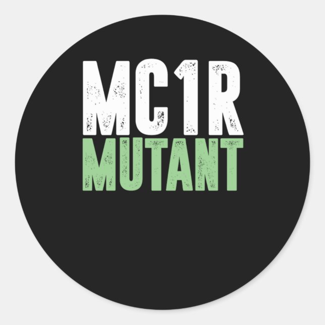 Sticker Rond mc1r Mutant Redhead Red Hair Ginger Redhead Cadeau (Devant)