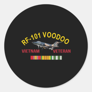 Sticker Rond Mcdonnell F-101 Voodoo Vietnam Vétérinaire Rf-101 