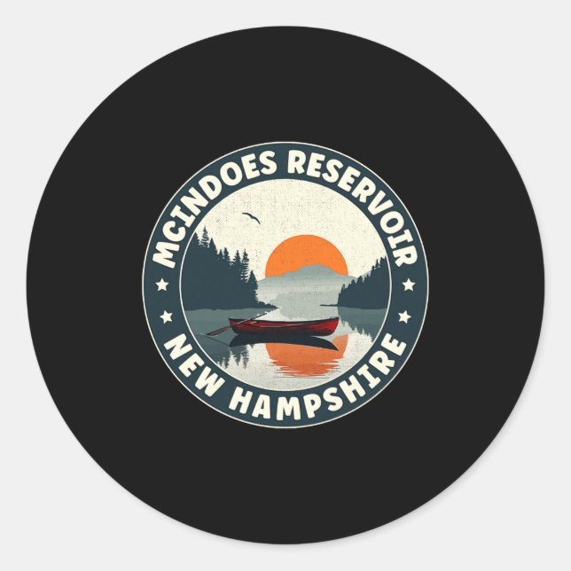 Sticker Rond Mcindoes Reservoir New Hampshire Sunset T Shirt  (Devant)