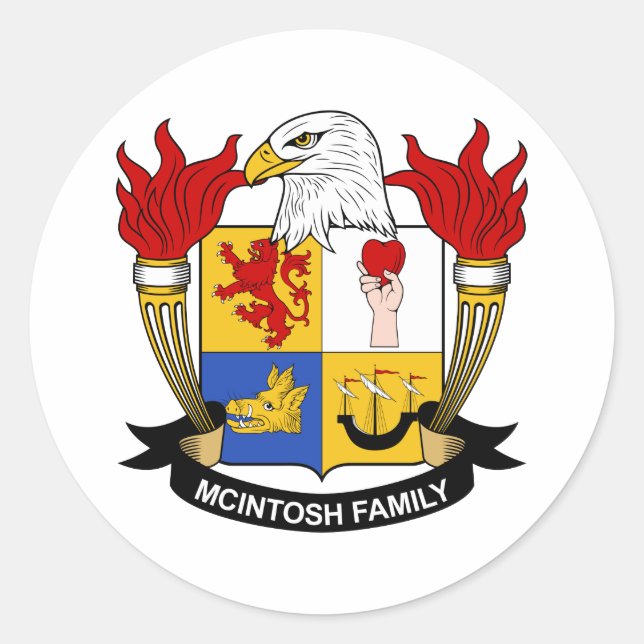 Sticker Rond McIntosh Family Crest (Devant)