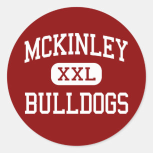 Sticker Rond McKinley - bouledogues - lycée - canton Ohio