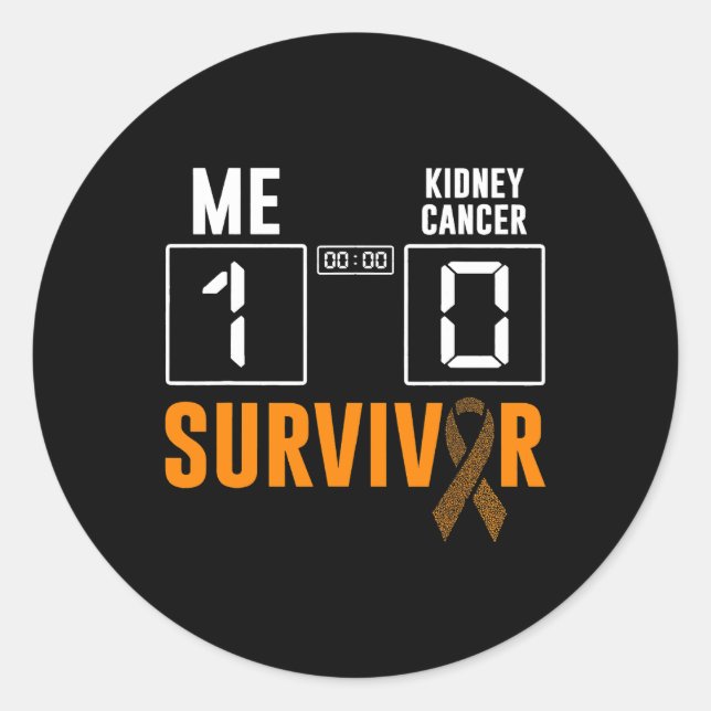 Sticker Rond Me 1 Cancer du rein 0 Cancer du rein Survivant (Devant)