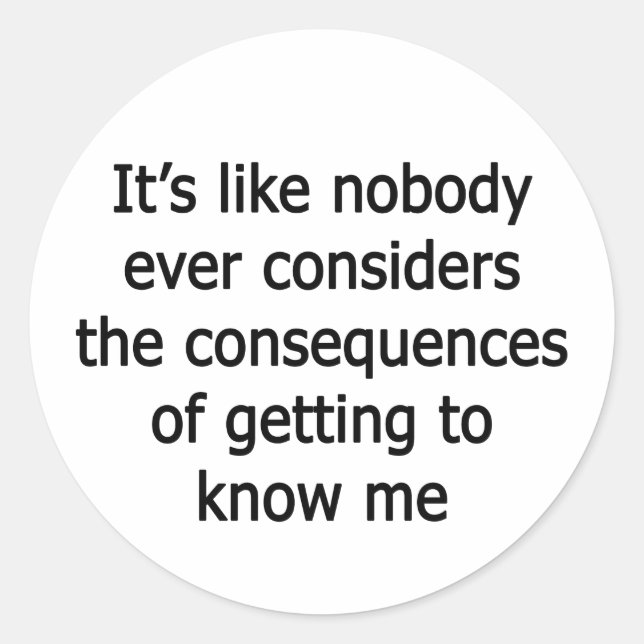Sticker Rond Me Connaître (Devant)