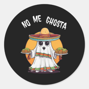 Sticker Rond Me Ghosta Funny Mexicain Halloween Ghost