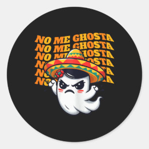 Sticker Rond Me Ghosta Funny Mexicaine Halloween Fantôme Femmes