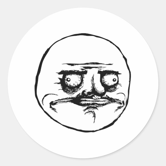 Sticker Rond Me Gusta Rage Face Meme (Devant)