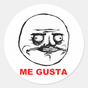 Sticker Rond Me Gusta Rage Face Meme