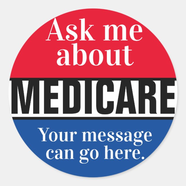 Sticker Rond Me questionner sur Medicare (Devant)
