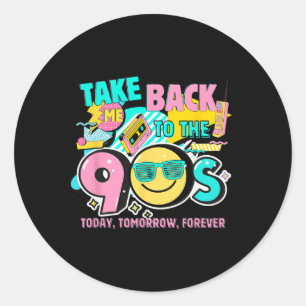 Sticker Rond Me ramène à les années 90 Rétro Vintage Halloween