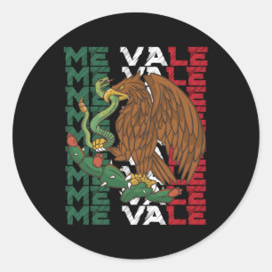 Sticker Rond Me Vale Avec Drapeau Mexicain Mexicain Slang Me Va