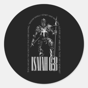 Sticker Rond Me voici envoyé Esaïe 6 8 chevaliers croisés templ