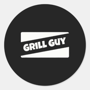 Sticker Rond Mec du grill Été BBQ Barbecue Viande Grill Papa Sm