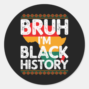 Sticker Rond Mec je suis T-shirt d'histoire noire Célébrez le M
