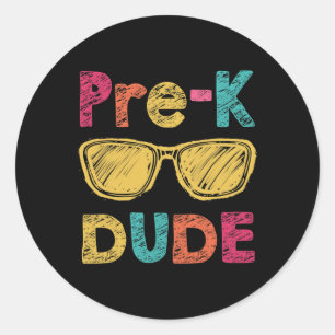 Sticker Rond Mec Retour À L'École Premier Jour De Cadeaux Présc
