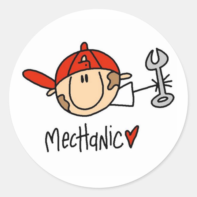 Sticker Rond Mécanicien (Devant)