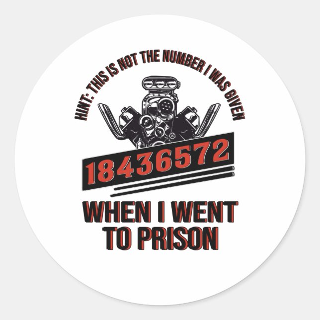 Sticker Rond Mécanique du circuit V8 Moteur Piston 8 (Devant)