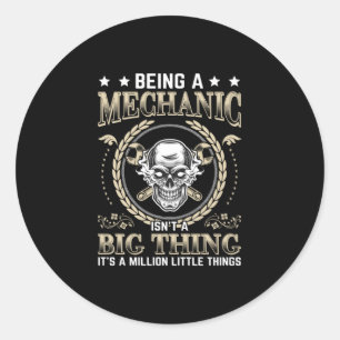 Sticker Rond Mécanique Étant Un Mécanicien