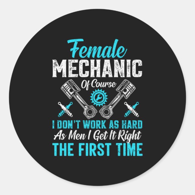 Sticker Rond Mécanique féminine (Devant)