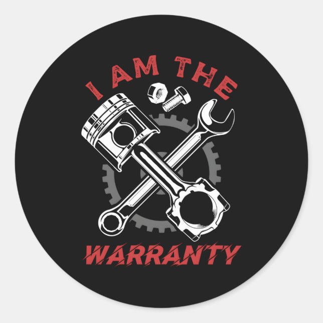 Sticker Rond Mécanique Garage Voiture Mécanique (Devant)