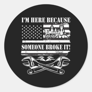 Sticker Rond Mécanique Railroad Pour