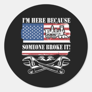 Sticker Rond Mécanique Railroad Pour