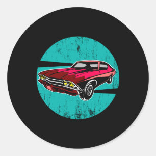 Sticker Rond Mécanique Wrench Vintage Voiture Idée cadeau