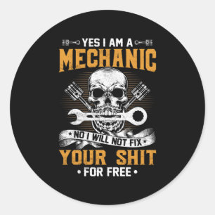 Sticker Rond Mechanic Yes I