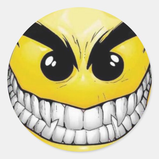 Sticker Rond méchant (Devant)