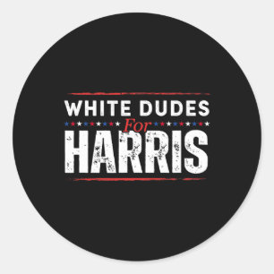 Sticker Rond Mecs Blancs Pour Kamala Harris Mens