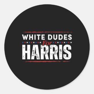 Sticker Rond Mecs Blancs Pour Kamala Harris Mens
