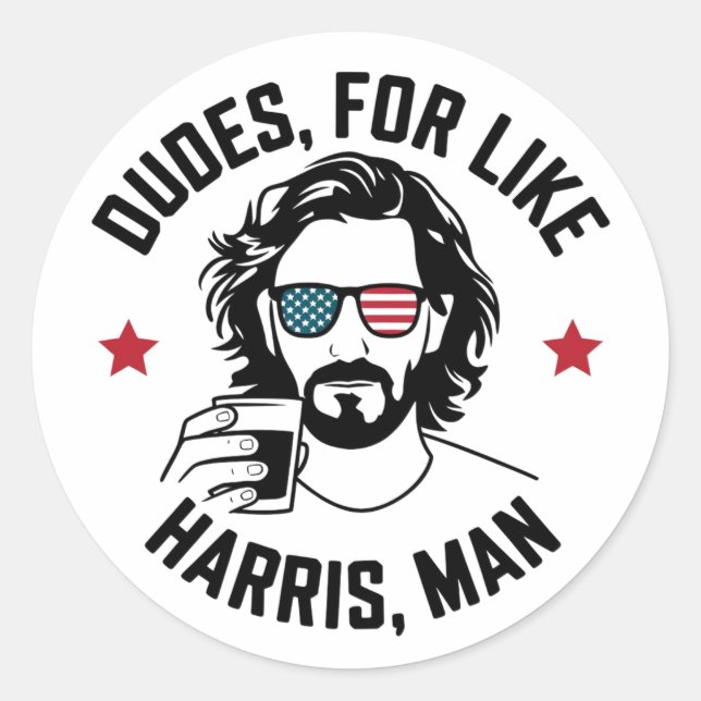 Sticker Rond Mecs Pour Comme Harris Man White Dudes Pour Harris (Devant)