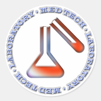 STICKER ROND MED TECH - LABORATOIRE - FLACON - TUBE