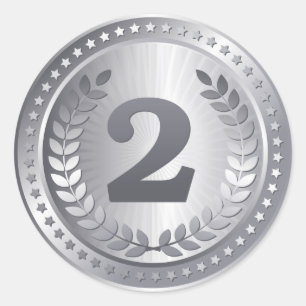 Sticker Rond Médaille d'argent 2e place